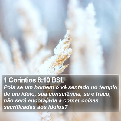 1 Coríntios 8:10 BSL Bible Verse Image