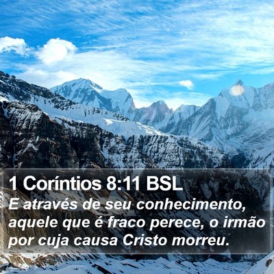 1 Coríntios 8:11 BSL Bible Verse Image