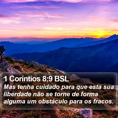 1 Coríntios 8:9 BSL Bible Verse Image