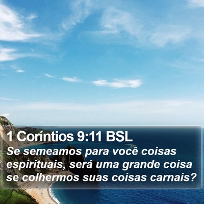 1 Coríntios 9:11 BSL Bible Verse Image