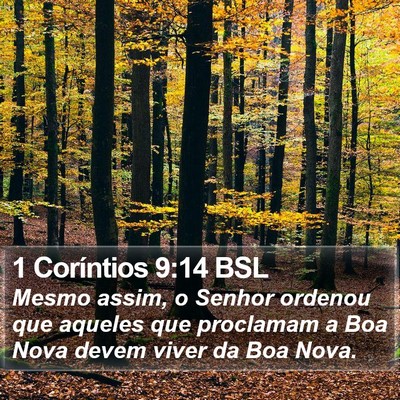 1 Coríntios 9:14 BSL Bible Verse Image