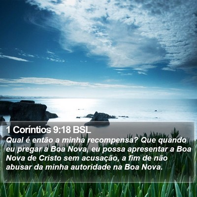 1 Coríntios 9:18 BSL Bible Verse Image