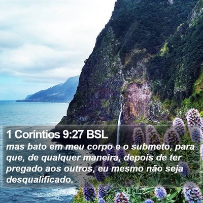 1 Coríntios 9:27 BSL Bible Verse Image