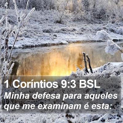 1 Coríntios 9:3 BSL Bible Verse Image
