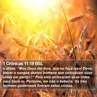 1 Crônicas 11:19 BSL Bible Verse Image