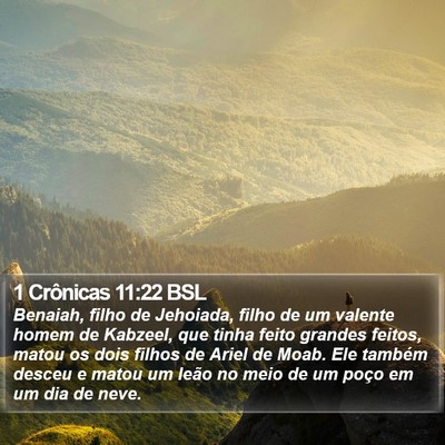 1 Crônicas 11:22 BSL Bible Verse Image