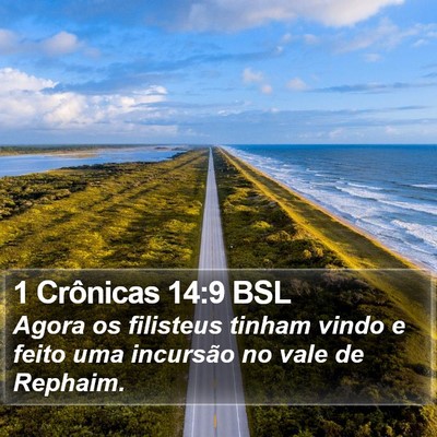 1 Crônicas 14:9 BSL Bible Verse Image