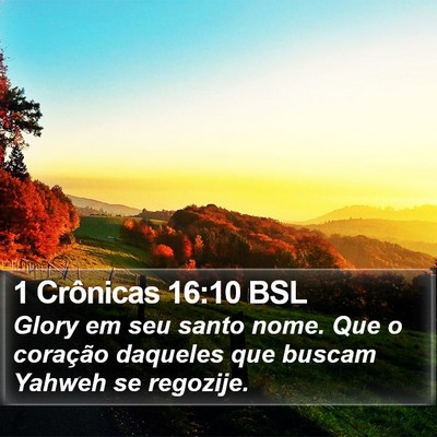 1 Crônicas 16:10 BSL Bible Verse Image