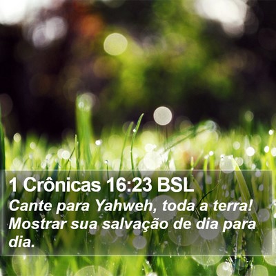 1 Crônicas 16:23 BSL Bible Verse Image