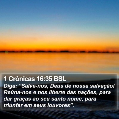 1 Crônicas 16:35 BSL Bible Verse Image