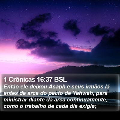 1 Crônicas 16:37 BSL Bible Verse Image