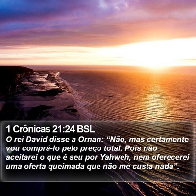 1 Crônicas 21:24 BSL Bible Verse Image