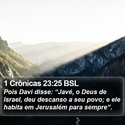 1 Crônicas 23:25 BSL Bible Verse Image