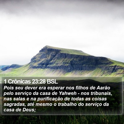 1 Crônicas 23:28 BSL Bible Verse Image
