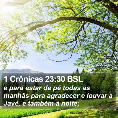 1 Crônicas 23:30 BSL Bible Verse Image