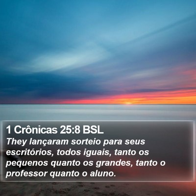 1 Crônicas 25:8 BSL Bible Verse Image