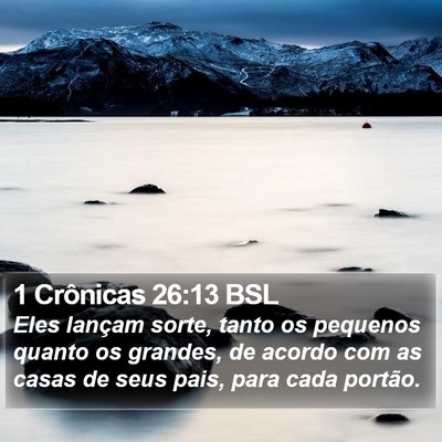 1 Crônicas 26:13 BSL Bible Verse Image