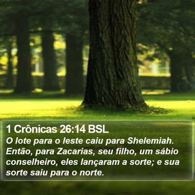 1 Crônicas 26:14 BSL Bible Verse Image