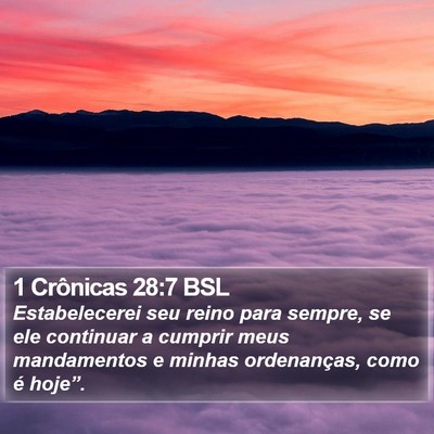 1 Crônicas 28:7 BSL Bible Verse Image