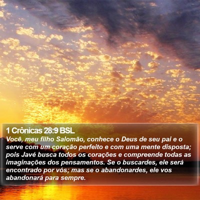 1 Crônicas 28:9 BSL Bible Verse Image