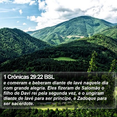 1 Crônicas 29:22 BSL Bible Verse Image