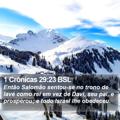 1 Crônicas 29:23 BSL Bible Verse Image