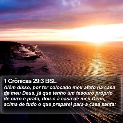 1 Crônicas 29:3 BSL Bible Verse Image