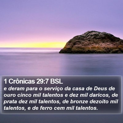1 Crônicas 29:7 BSL Bible Verse Image