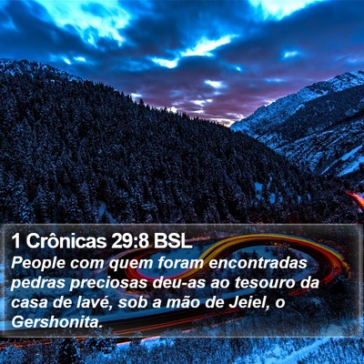 1 Crônicas 29:8 BSL Bible Verse Image