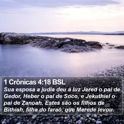 1 Crônicas 4:18 BSL Bible Verse Image