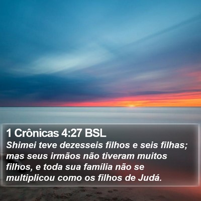 1 Crônicas 4:27 BSL Bible Verse Image
