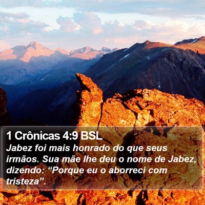 1 Crônicas 4:9 BSL Bible Verse Image