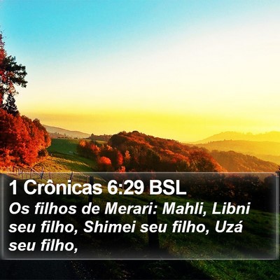 1 Crônicas 6:29 BSL Bible Verse Image