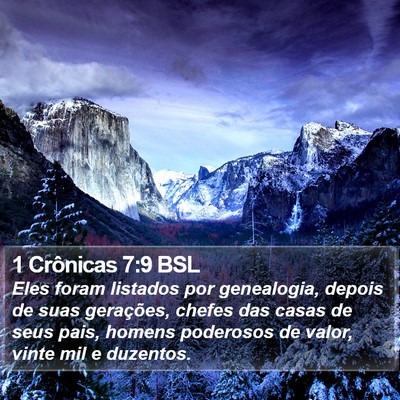 1 Crônicas 7:9 BSL Bible Verse Image