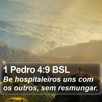 1 Pedro 4:9 BSL Bible Verse Image