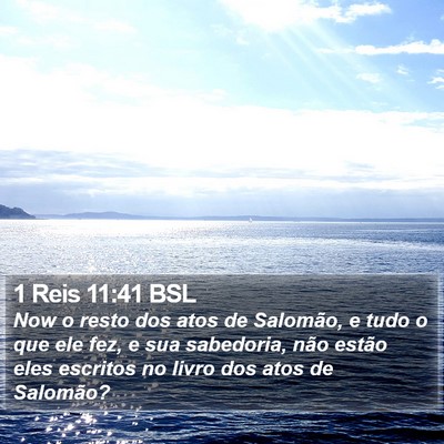 1 Reis 11:41 BSL Bible Verse Image