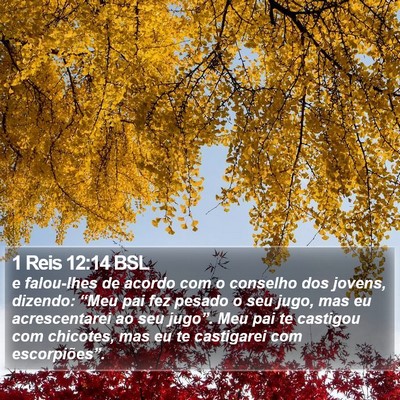 1 Reis 12:14 BSL Bible Verse Image