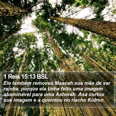 1 Reis 15:13 BSL Bible Verse Image