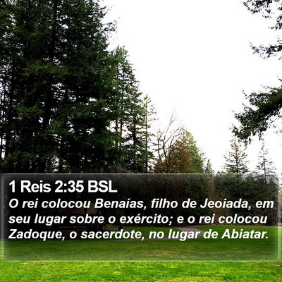 1 Reis 2:35 BSL Bible Verse Image