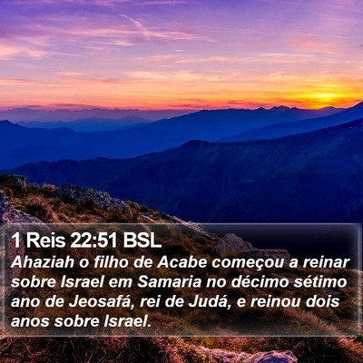 1 Reis 22:51 BSL Bible Verse Image