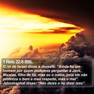 1 Reis 22:8 BSL Bible Verse Image