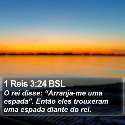 1 Reis 3:24 BSL Bible Verse Image
