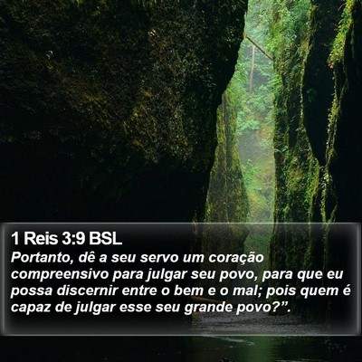 1 Reis 3:9 BSL Bible Verse Image
