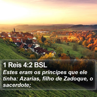 1 Reis 4:2 BSL Bible Verse Image