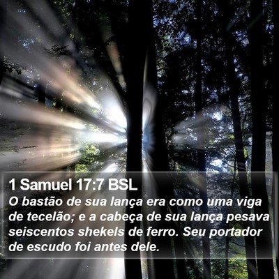 1 Samuel 17:7 BSL Bible Verse Image