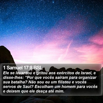 1 Samuel 17:8 BSL Bible Verse Image