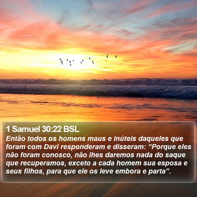 1 Samuel 30:22 BSL Bible Verse Image
