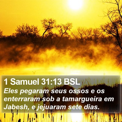 1 Samuel 31:13 BSL Bible Verse Image