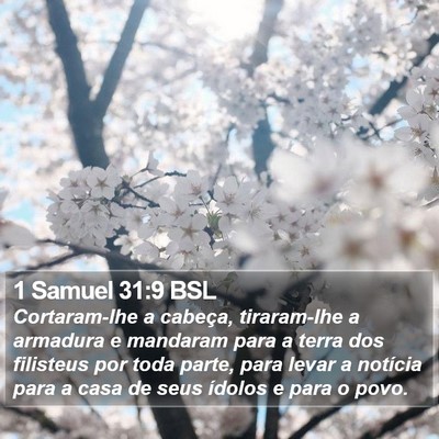 1 Samuel 31:9 BSL Bible Verse Image