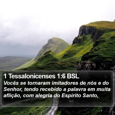 1 Tessalonicenses 1:6 BSL Bible Verse Image